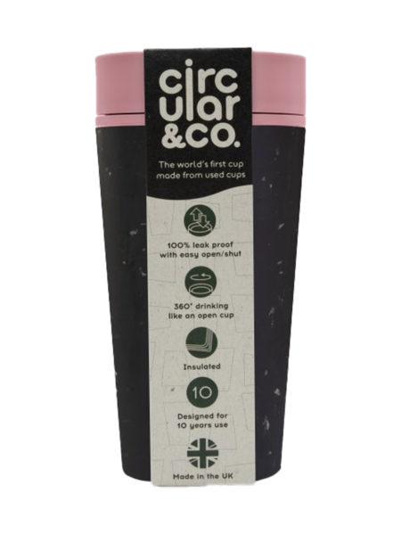 Termohrnček Circular&Co (rCUP) čierno-ružový 340ml