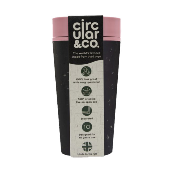 Termohrnček Circular&Co (rCUP) čierno-ružový 340ml